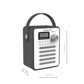 Bluetoolz® BT-H6 – Retro DAB+ radio met Bluetooth, Bruin-wit