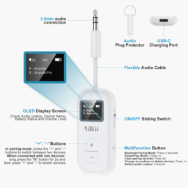 Bluetoolz® Travel Dual Bluetooth 5.3 transmitter