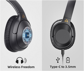 BT-E 500 Pro+ Bluetooth Noise Cancelling koptelefoon Zwart