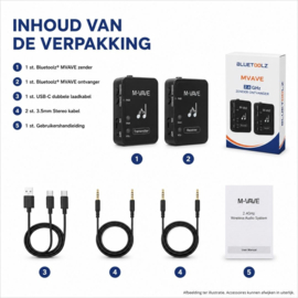 Bluetoolz®  MVAVE 08 - 2.4 GHz zender ontvanger Zwart