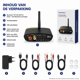 Bluetoolz®  BT-DS 200 Pro Zwart - HiFi Bluetooth ontvanger