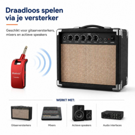 Bluetoolz® LKT 2.4 GHz zender ontvanger voor muziekinstrumenten - Rood