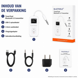 Bluetoolz® Travel Dual Bluetooth 5.3 transmitter