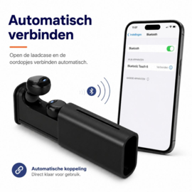 Bluetoolz® Touch 6 - Bluetooth headset  Zwart
