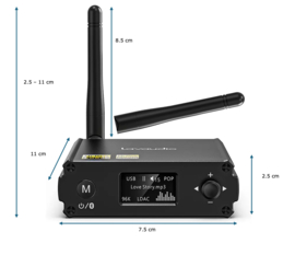 Bluetoolz® BT-DS 220  Zwart – HiFi DAC Bluetooth audio ontvanger