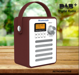 Bluetoolz® BT-H6 – Retro DAB+ radio met Bluetooth, Bruin-wit