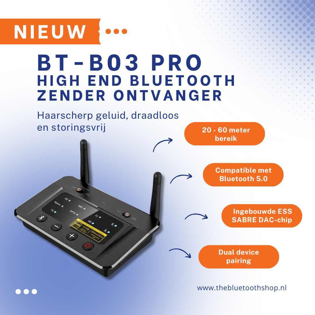 BT B03 Pro High End Bluetooth zender ontvanger kwaliteiten
