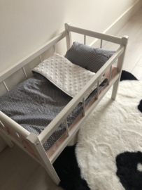 Poppendekentje sterren met beige kleurige stof
