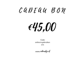 Cadeaubon €45,00
