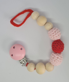 Speenkoord roze/ rood