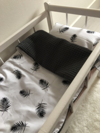 Poppendekentje veer met antraciet kleurige wafel