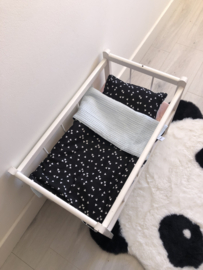 Poppendekentje driehoekjes met blauwe wafel