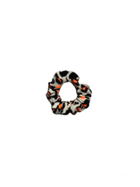 Scrunchie panter oranje neon Maat S