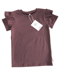 Shirt mauve met ruffle