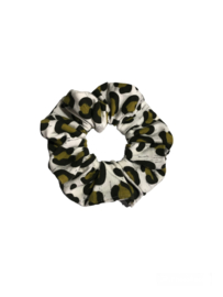 Scrunchie panter olijfgroen Maat M