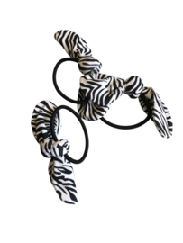 Haar elastiekje zebra zwart wit