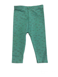 Legging groen met glitter boogjes maat 74