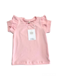 Shirt papillon pink met ruffle