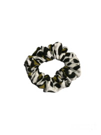 Scrunchie panter olijfgroen Maat S