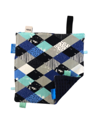 Labeldoekje diamand blauw