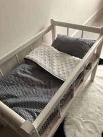 Poppendekentje sterren met beige kleurige stof
