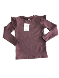Shirt mauve met ruffle
