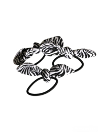 Haar elastiekje zebra zwart wit