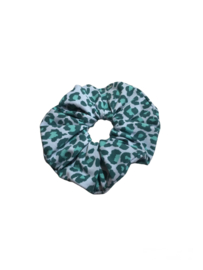 Scrunchie panter blauw Maat L