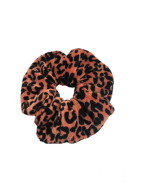 Scrunchie panter terra velours Maat L