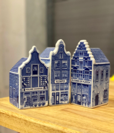 Grachtenhuisjes - Delfts blauw - set van 3