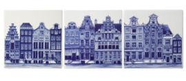 Tegeltje Delfts blauw - Set van 3 - Grachtenpanden
