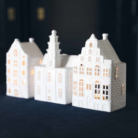 Waxinelichthouder Grachtenhuis - Trapgevel - 16 cm