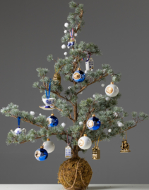 Blauwe kerstballen en Witte kerstballen - set van 12