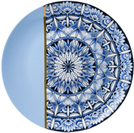 Wandbord Mandala - Delfts Blauw - Ø 31 cm