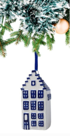 Kersthanger - Grachtenhuisje - Delfts  blauw- 7,5 cm