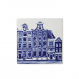 Tegeltje Delfts blauw - Set van 3 - Grachtenpanden