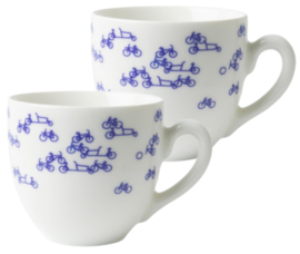 Koffiemokken fiets - Set van 2