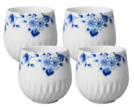 Koffiekop Blauw Vouw - 9 cm - Set van 4