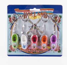 Sleutelhangers - klompjes - set van 5