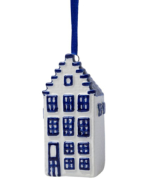 Kersthanger - Grachtenhuisje - Delfts  blauw- 7,5 cm