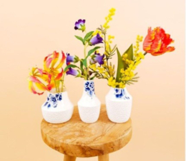 Vaas Delfts blauw bloesem - 19 en 12 cm - Set van 2