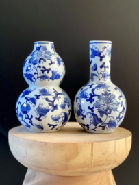 Keramiek vazen - Delfts blauw - set van 2 - 20 cm