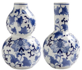 Keramiek vazen - Delfts blauw - set van 2 - 20 cm