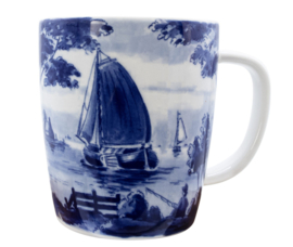Grote Mokken - set van 2 - Royal Delft - 400 ml - Hollands landschap