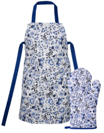 Keukenset - schort en ovenwant - Heinen Delfts blauw