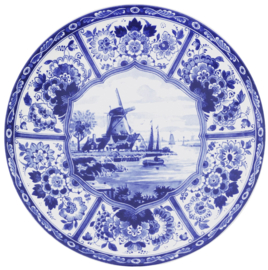 Delfts blauw Wandbord  - Molen - Ø 28 cm - Royal Delft