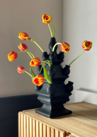 Vaas zwart - tulpenvaas - 40 cm