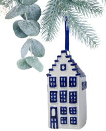 Kersthanger - Grachtenhuisje - Delfts  blauw- 7,5 cm