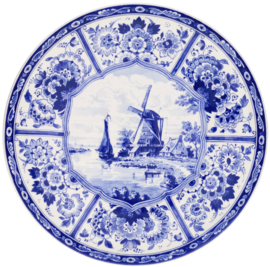 Wandbord Delfts blauw - Molen - Ø 28 cm - Royal Delft