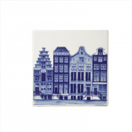 Tegeltje Delfts blauw - Set van 3 - Grachtenpanden